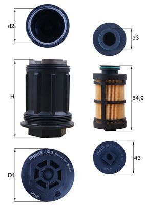 Obrázok Filter močoviny MAHLE  UX3KIT