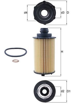 Obrázok Olejový filter MAHLE  OX1310D