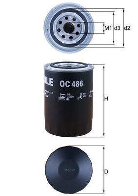 Obrázok Olejový filter MAHLE  OC486