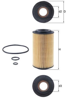 Obrázok Olejový filter MAHLE  OX153D3