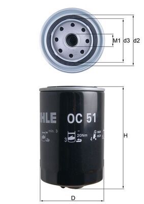 Obrázok Olejový filter MAHLE  OC51