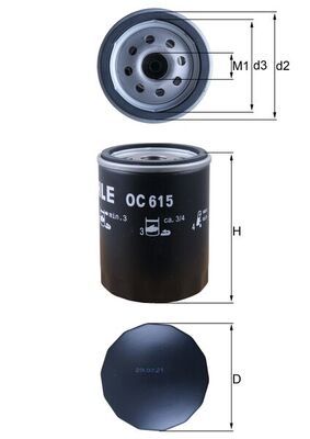 Obrázok Olejový filter MAHLE  OC615