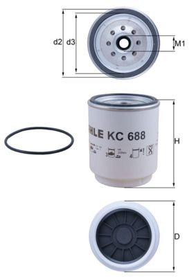 Obrázok Palivový filter MAHLE  KC688D