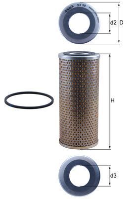 Obrázok Olejový filter MAHLE  OX50D