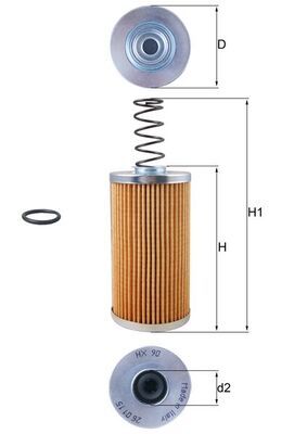 Obrázok Filter pracovnej hydrauliky MAHLE  HX90D