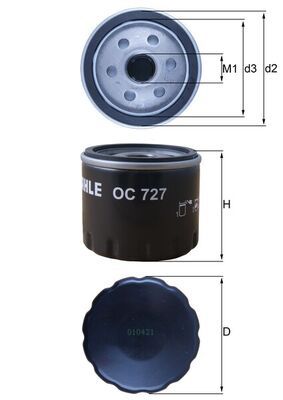 Obrázok Olejový filter MAHLE  OC727