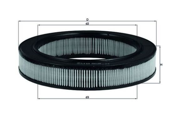 Obrázok Vzduchový filter MAHLE  LX69