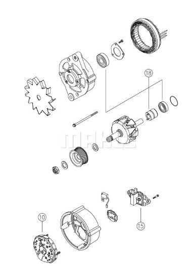Obrázok Alternátor MAHLE  MG803