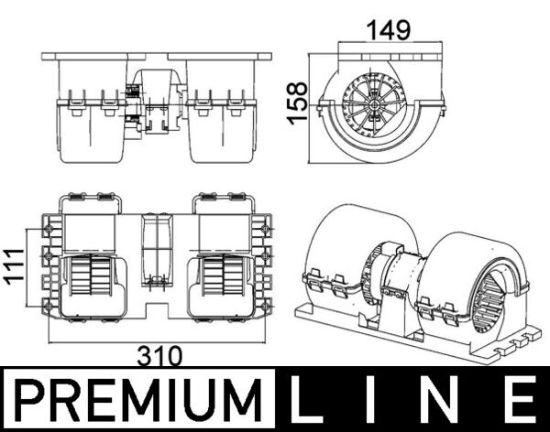 Obrázok Vnútorný ventilátor MAHLE BEHR *** PREMIUM LINE *** AB145000P