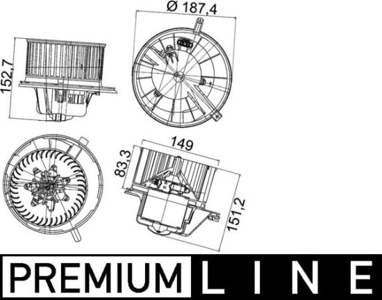 Obrázok Vnútorný ventilátor MAHLE BEHR *** PREMIUM LINE *** AB148000P