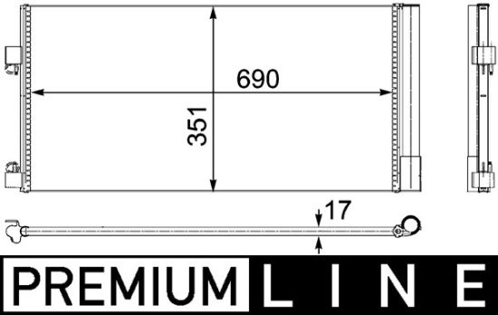 Obrázok Kondenzátor klimatizácie MAHLE BEHR *** PREMIUM LINE *** AC486000P