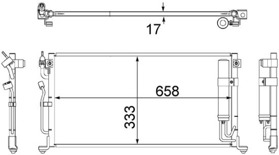 Obrázok Kondenzátor klimatizácie MAHLE BEHR AC496000S