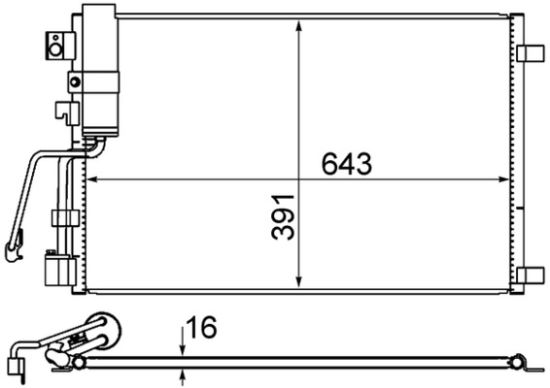 Obrázok Kondenzátor klimatizácie MAHLE BEHR AC605000S