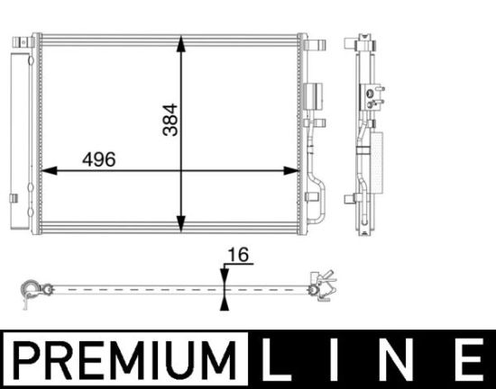 Obrázok Kondenzátor klimatizácie MAHLE BEHR *** PREMIUM LINE *** AC61000P