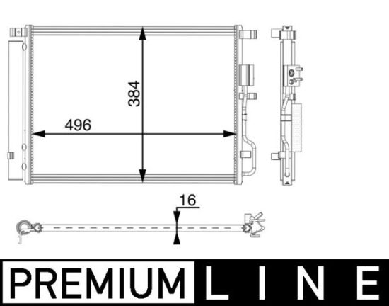 Obrázok Kondenzátor klimatizácie MAHLE BEHR *** PREMIUM LINE *** AC62000P