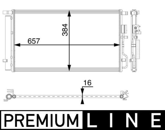 Obrázok Kondenzátor klimatizácie MAHLE BEHR *** PREMIUM LINE *** AC63000P