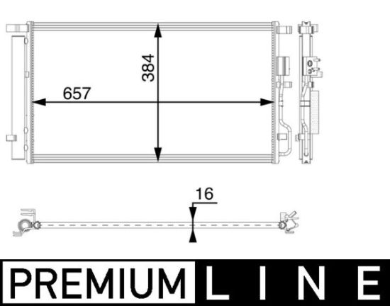 Obrázok Kondenzátor klimatizácie MAHLE BEHR *** PREMIUM LINE *** AC64000P