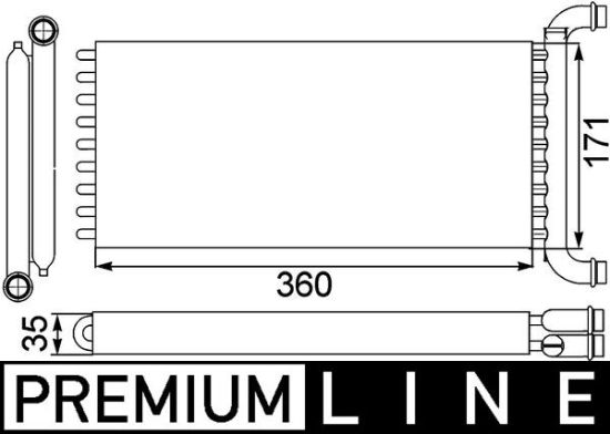 Obrázok Výmenník tepla vnútorného kúrenia MAHLE BEHR *** PREMIUM LINE *** AH166000P