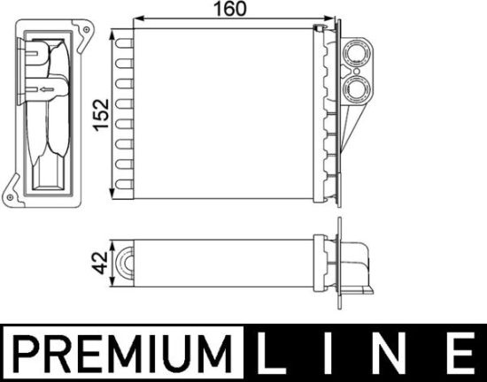 Obrázok Výmenník tepla vnútorného kúrenia MAHLE BEHR *** PREMIUM LINE *** AH168000P