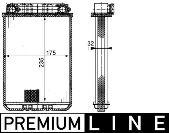 Obrázok Výmenník tepla vnútorného kúrenia MAHLE BEHR *** PREMIUM LINE *** AH77000P