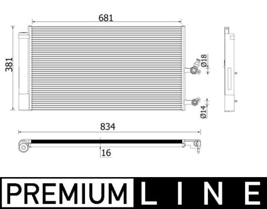 Obrázok Kondenzátor klimatizácie MAHLE BEHR *** PREMIUM LINE *** AC890000P