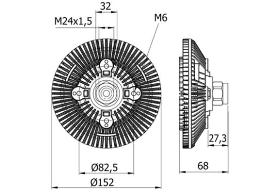 Obrázok Spojka ventilátora chladenia MAHLE BEHR CFC77000S