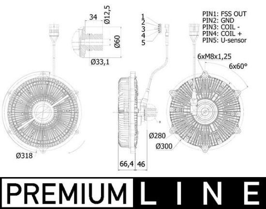 Obrázok Spojka ventilátora chladenia MAHLE BEHR *** PREMIUM LINE *** CFC236000P