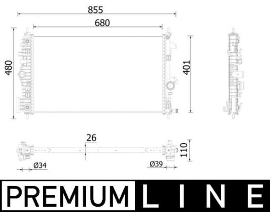 Obrázok Chladič motora MAHLE BEHR *** PREMIUM LINE *** CR928000P