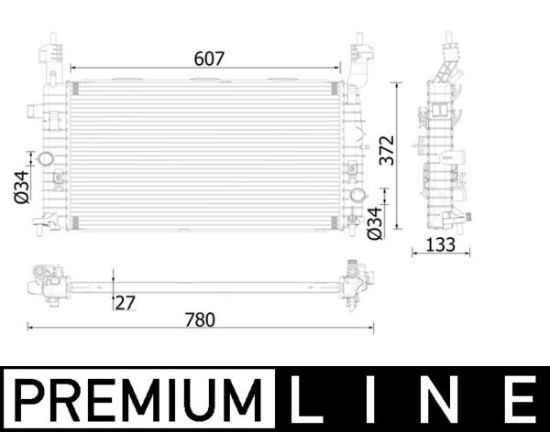 Obrázok Chladič motora MAHLE BEHR *** PREMIUM LINE *** CR1499000P