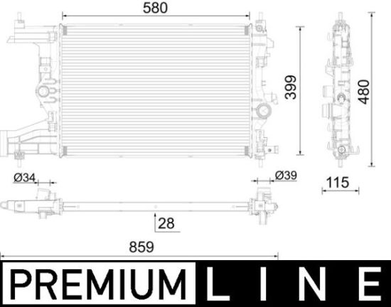 Obrázok Chladič motora MAHLE BEHR *** PREMIUM LINE *** CR2116000P