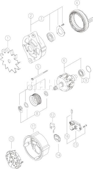 Obrázok Alternátor MAHLE  MG604