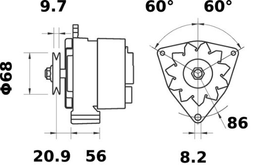 Obrázok Alternátor MAHLE  MG604