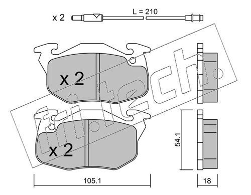 Obrázok Sada brzdových platničiek kotúčovej brzdy fri.tech.  0390