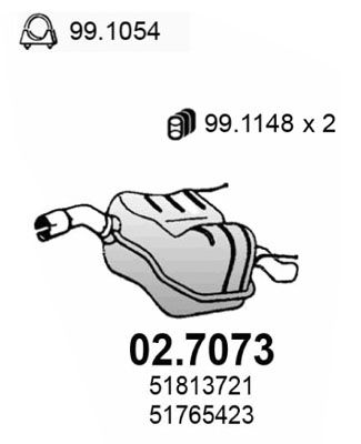 Obrázok Koncový tlmič výfuku ASSO  027073