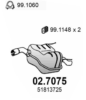 Obrázok Koncový tlmič výfuku ASSO  027075