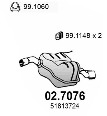 Obrázok Koncový tlmič výfuku ASSO  027076
