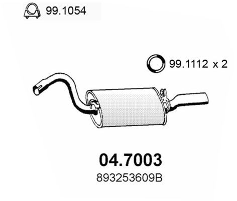 Obrázok Koncový tlmič výfuku ASSO  047003