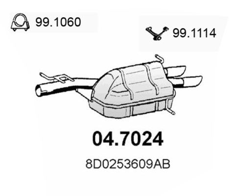 Obrázok Koncový tlmič výfuku ASSO  047024