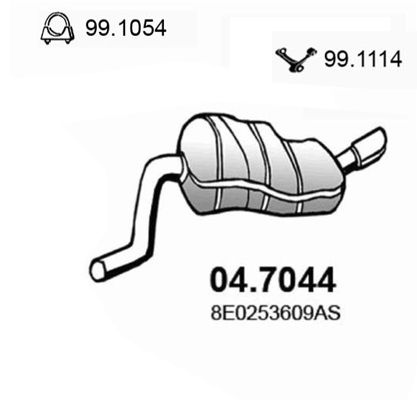 Obrázok Koncový tlmič výfuku ASSO  047044