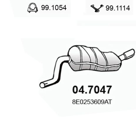 Obrázok Koncový tlmič výfuku ASSO  047047