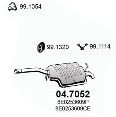 Obrázok Koncový tlmič výfuku ASSO  047052
