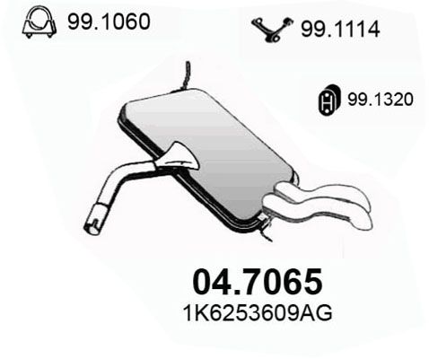 Obrázok Koncový tlmič výfuku ASSO  047065