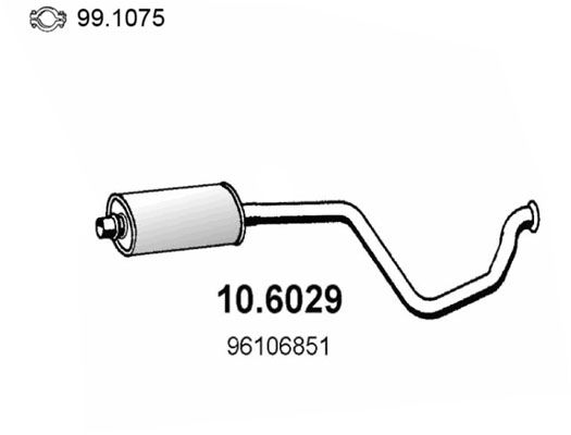 Obrázok Stredný tlmič výfuku ASSO  106029