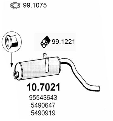 Obrázok Koncový tlmič výfuku ASSO  107021