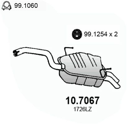 Obrázok Koncový tlmič výfuku ASSO  107067