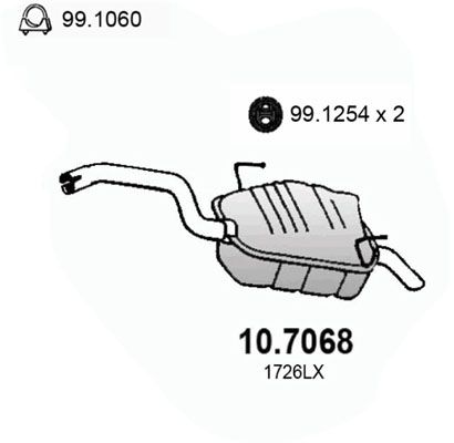 Obrázok Koncový tlmič výfuku ASSO  107068