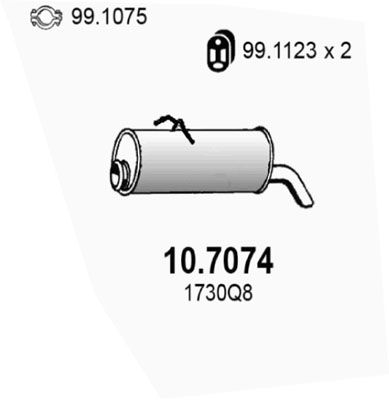 Obrázok Koncový tlmič výfuku ASSO  107074