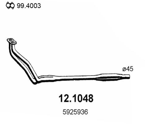 Obrázok Výfukové potrubie ASSO  121048