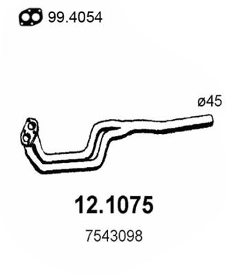 Obrázok Výfukové potrubie ASSO  121075