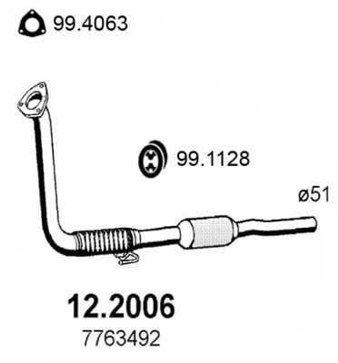 Obrázok Predný tlmič výfuku ASSO  122006